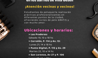 TIJERAS SOLIDARIAS: EL PROGRAMA GESELINO TENDR� DIVERSAS JORNADAS EN BARRIOS